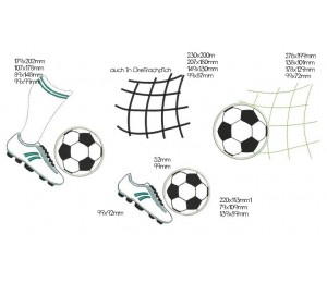 Stickserie - Fußball Schuh Tor Ball